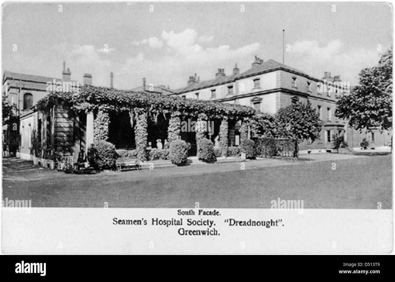 Das Dreadnought Seaman's Hospital in Greenwich, das vom National Maritime Museum eingenommen wurde, war eine wichtige medizinische Einrichtung, die Seefahrern im 18. Und 19. Jahrhundert diente. Stockfoto