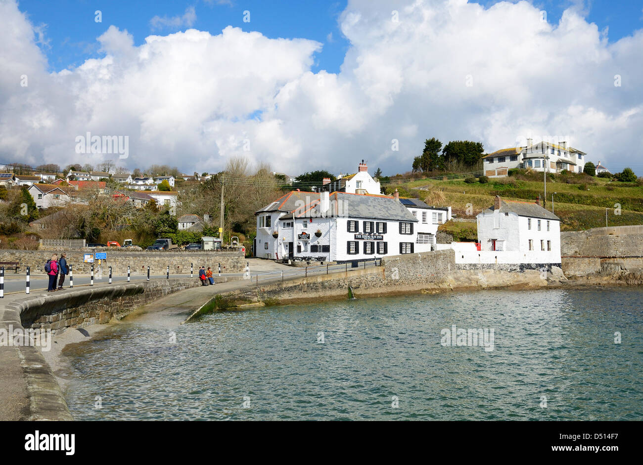 Am Meer Dorf von Portmellon in Cornwall, Großbritannien Stockfoto