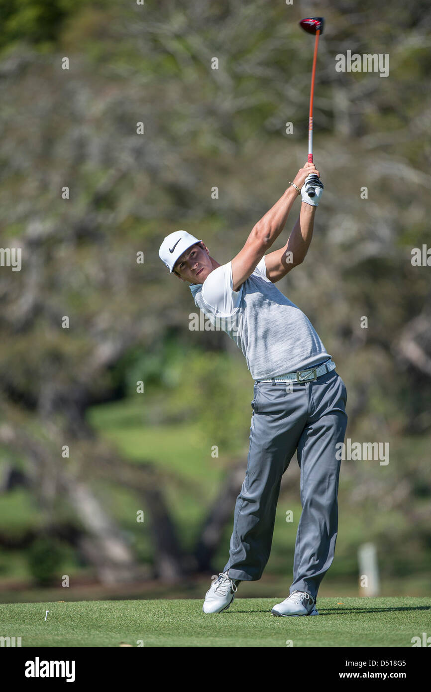 21. März 2013: Thorbjorn Olesen von Dänemark am 16. Abschlag während der ersten Runde Golf Aktion von Arnold Palmer Invitational präsentiert von Mastercard an Arnold Palmer Bay Hill Club & Lodge in Orlando, Florida statt Stockfoto