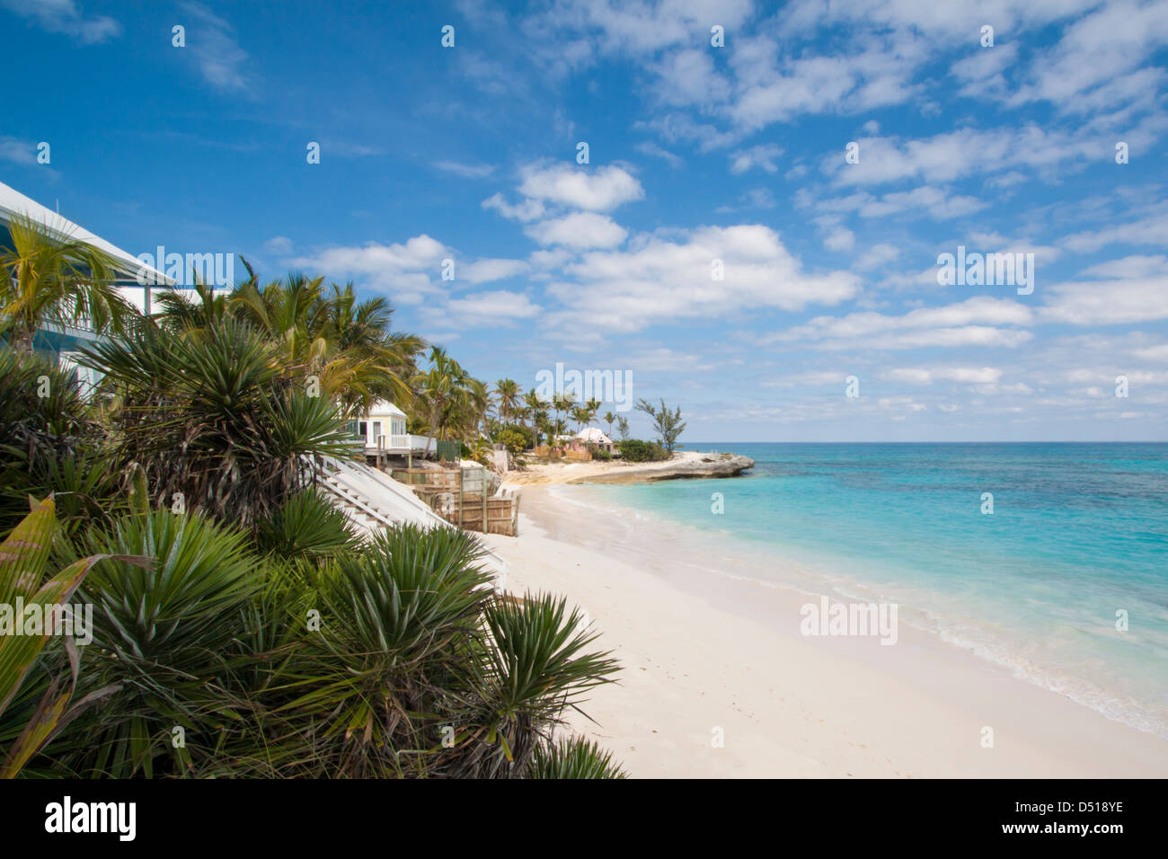 Der Strand am Hope Town, Elbow Cay, Bahamas. Stockfoto