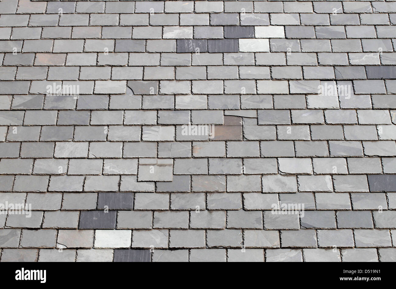 Hintergrund von grau oder grau geflieste Dachterrasse auf Gebäude. Stockfoto