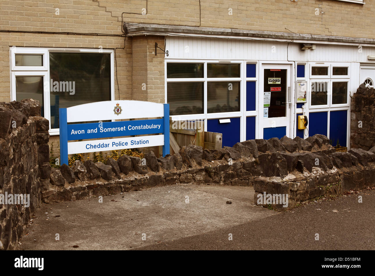 Avon und Somerset Constabulary Cheddar Teilzeit Polizeistation Stockfoto