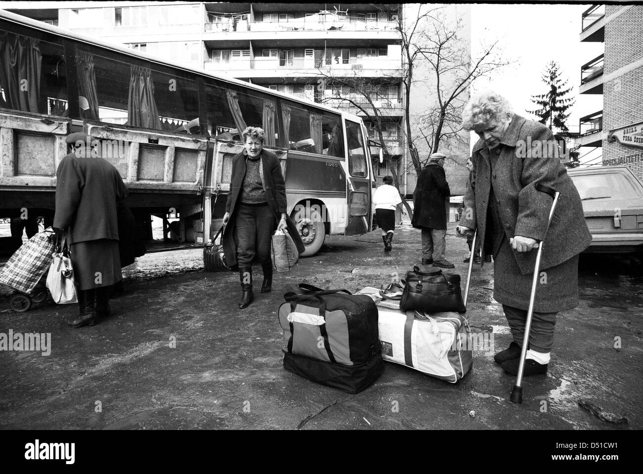 Der letzte Tag der Belagerung von Sarajevo Stockfoto