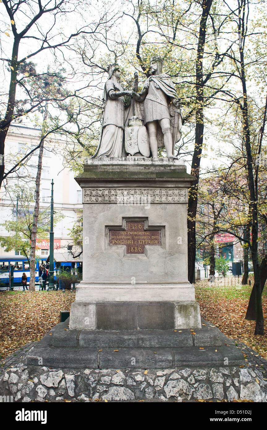 Staue Jadwiga Polen Jogaila Wladyslaw II Jagiello Bildhauers Tomasz Oskar Sosnowski Krakow Polen 25. Oktober 2012 (CTK Stockfoto