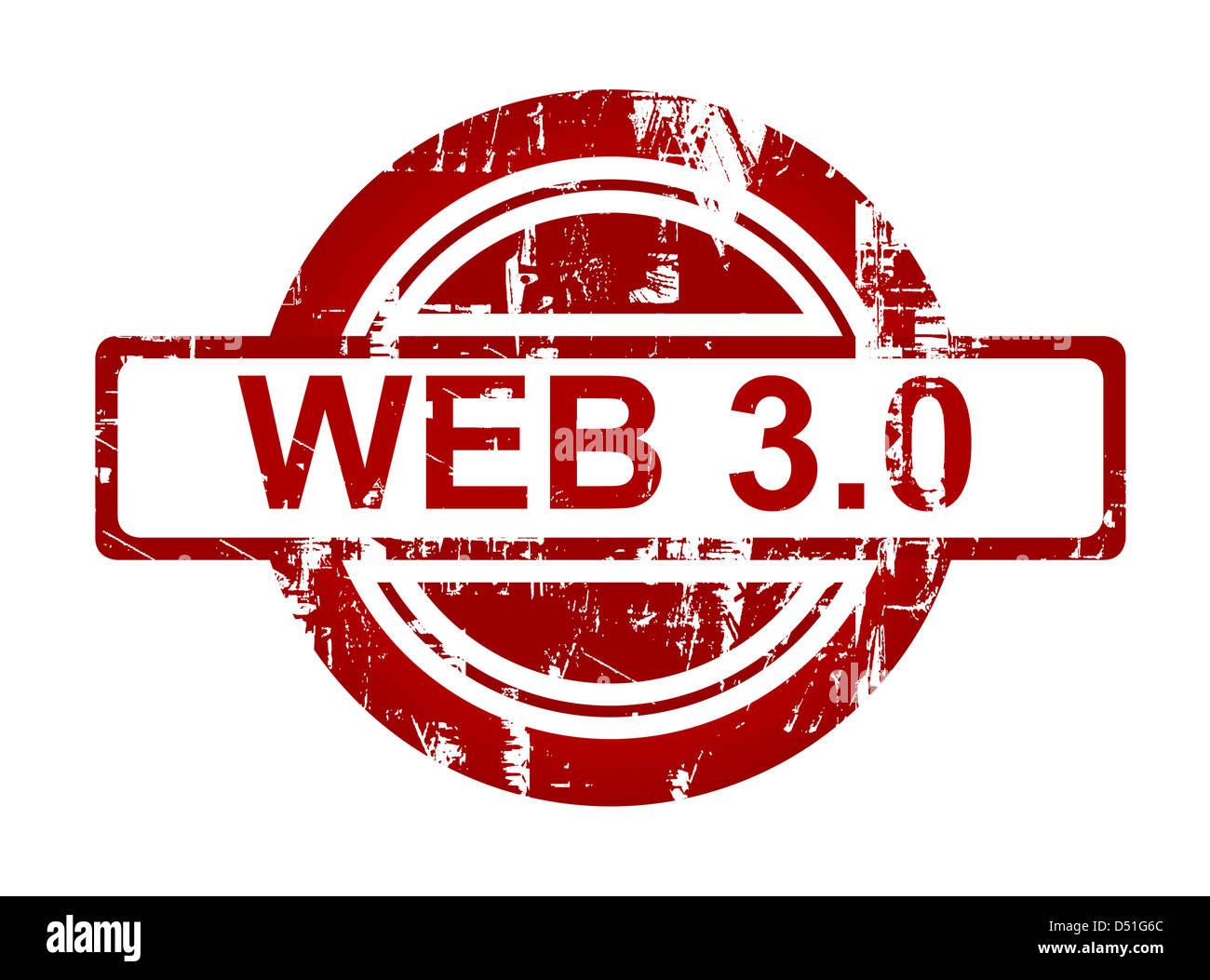 Web 3.0 Stempel isoliert auf weißem Hintergrund. Stockfoto