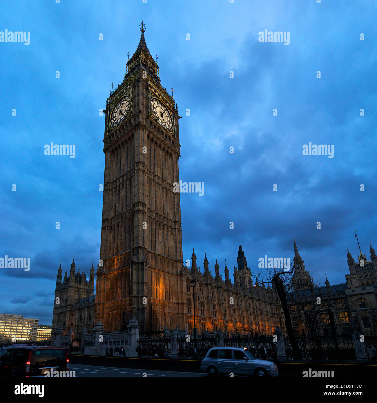 Big Ben und die Houses of Parliament bei Sonnenuntergang, Palace of Westminster, London, England, UK, GB Stockfoto