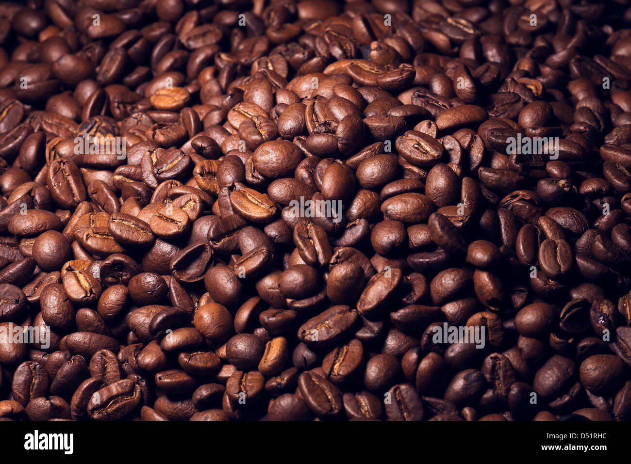 Kaffeebohnen-Nahaufnahme Stockfoto