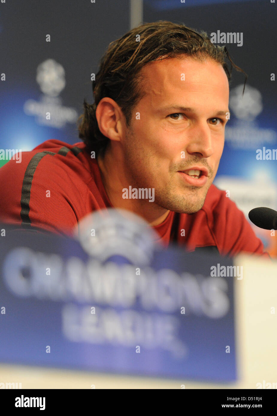 Basels Marco Streller während einer Pressekonferenz in Basel, Schweiz, 27. September 2010. FC Bayern München wird der FC Basel in der UEFA Champions League-Gruppenspiel E am 28. September stellen. Foto MARC MUELLER Stockfoto