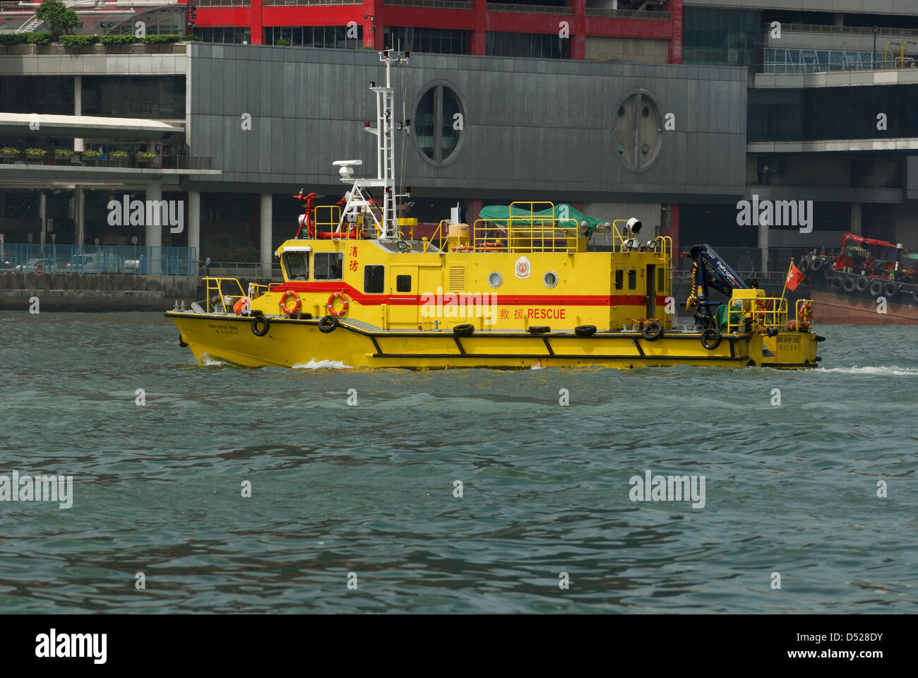 Tauchen Unterstützung Rettungsfahrzeug Kreuzfahrten Victoria Harbour, Hong Kong China. Stockfoto