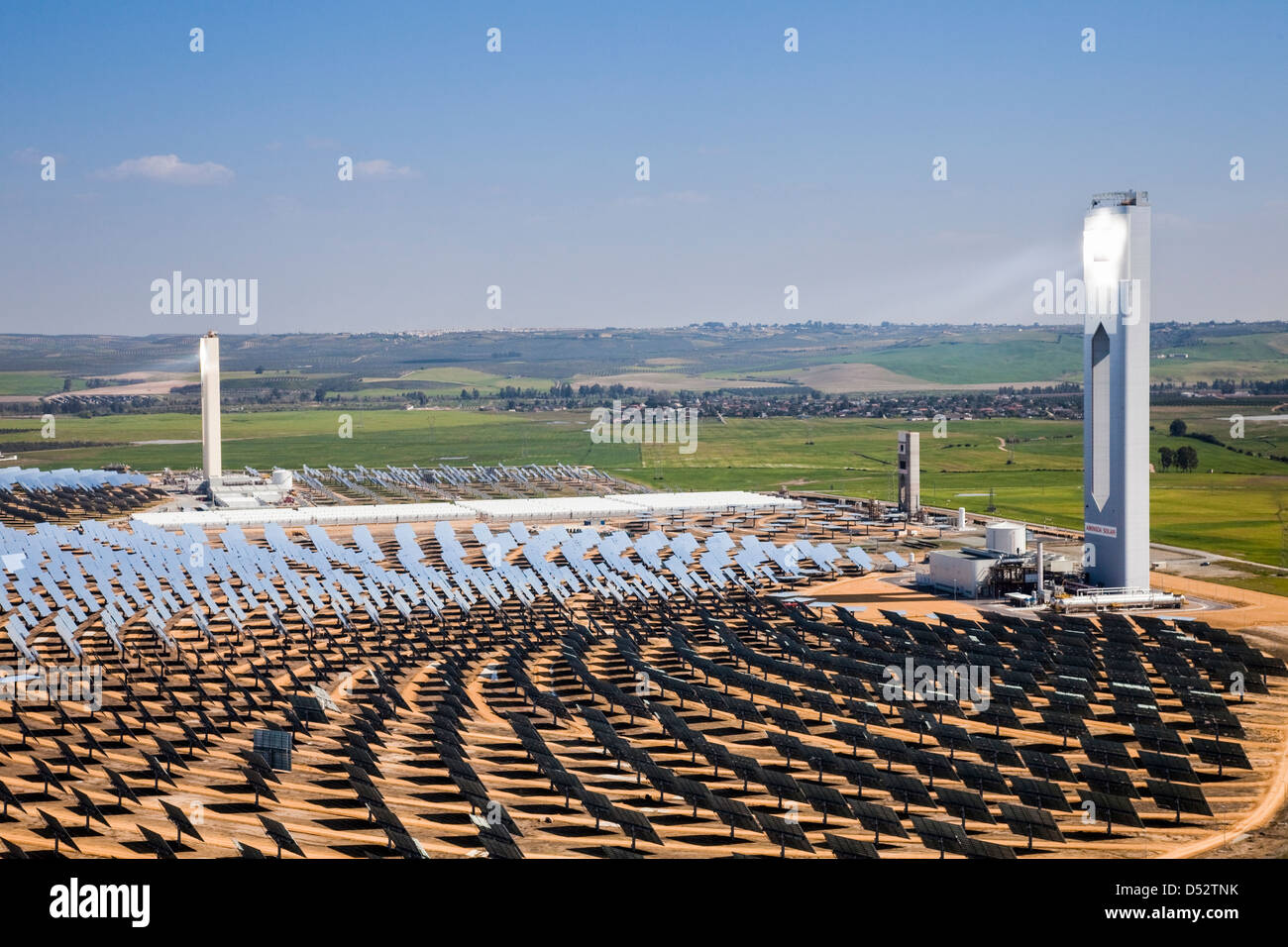 ELEKTRISCHE ANLAGE SANLUCAR LA MAYOR, SEVILLA Stockfoto