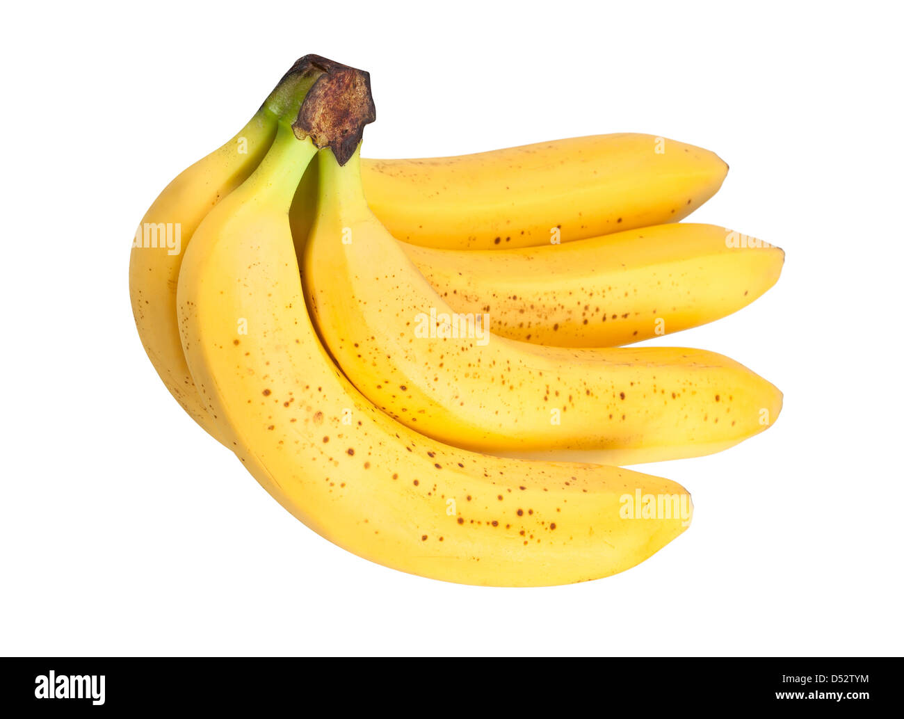Banane-Haufen auf weißem Hintergrund Stockfoto
