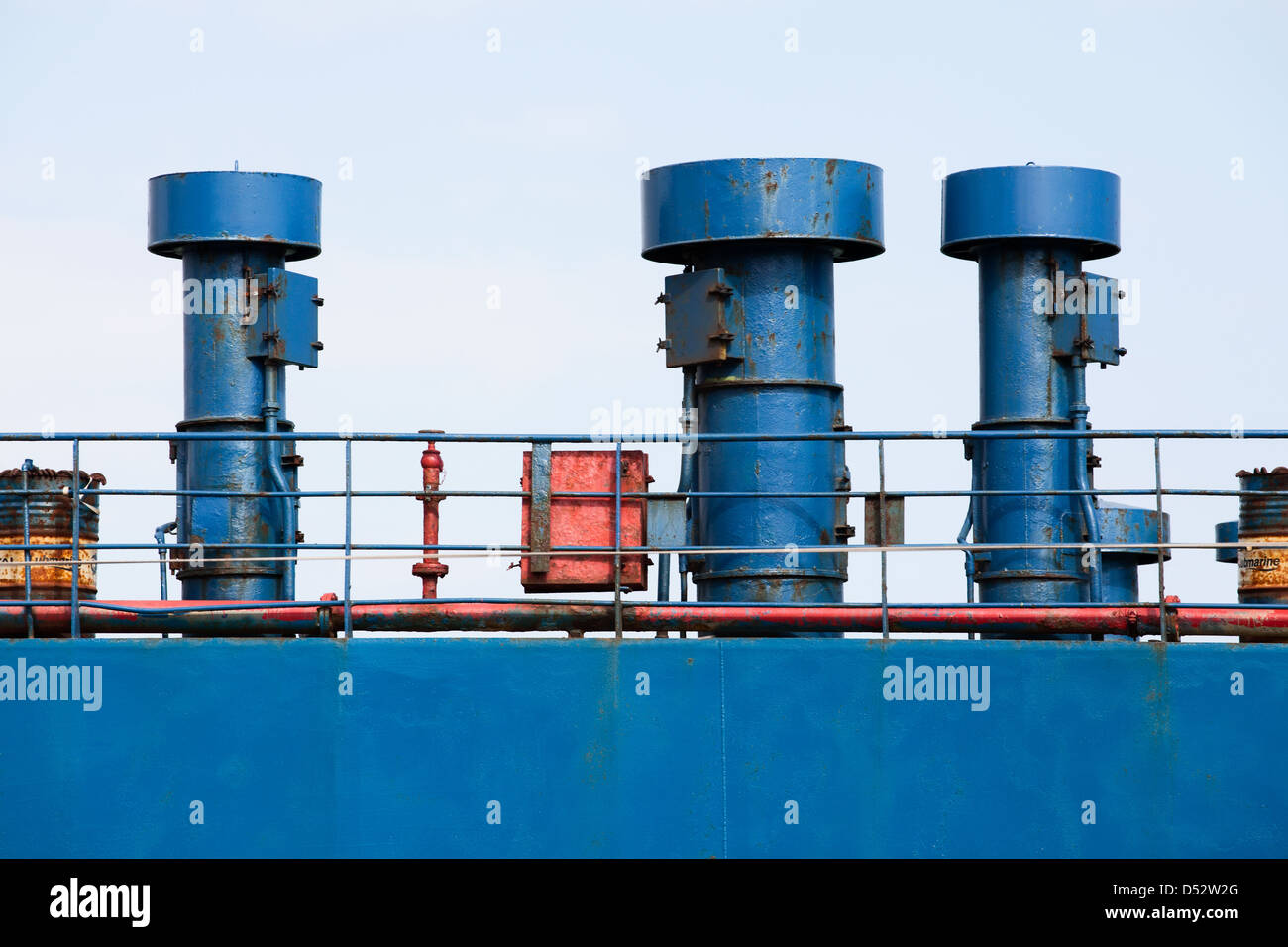 Rumpf Lüftung blaue Seite versenden Stockfoto