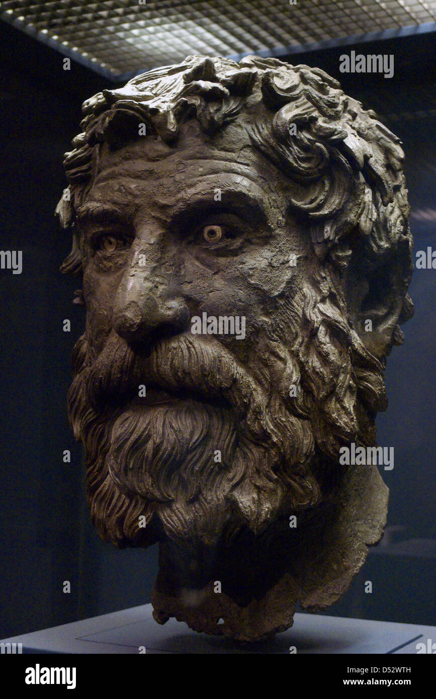 Griechenland-Attika Archäologischen Nationalmuseum Athen Antikythera Wrack Ausstellung den Kopf eines Philosophen Stockfoto