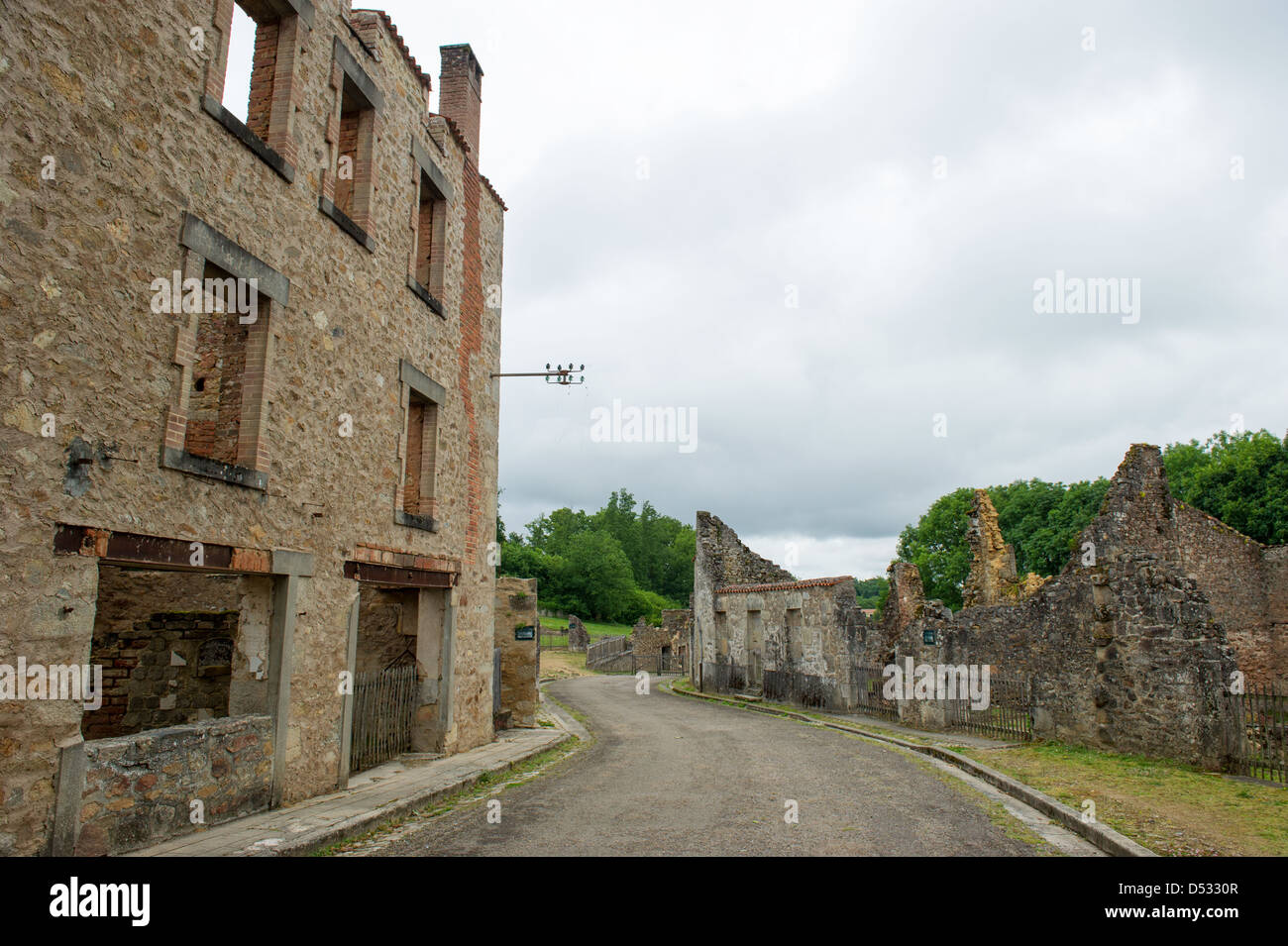 Zerstörte Oradour Sur Glane in französischen Limousin Stockfoto