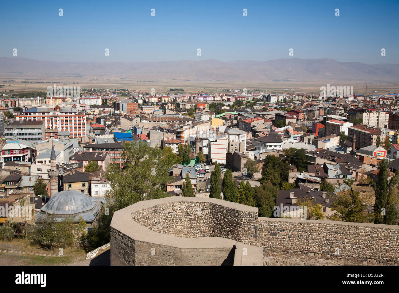 Blick von der Festung, Stadt Erzurum, Ost-Anatolien, Türkei, Asien Stockfoto