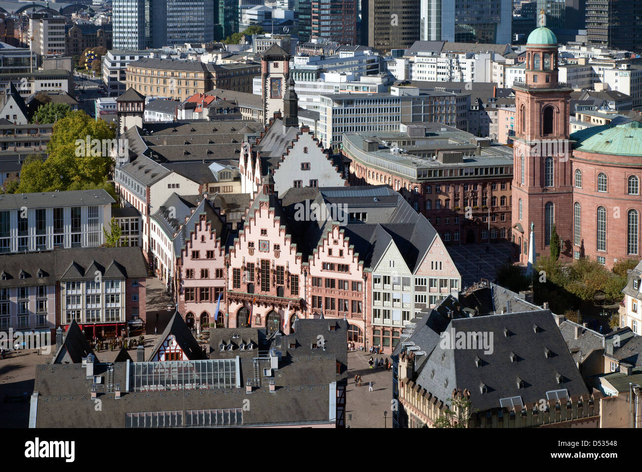 Frankfurt Am Main, Deutschland, Nicolaikirche und Paul-Kirche Stockfoto