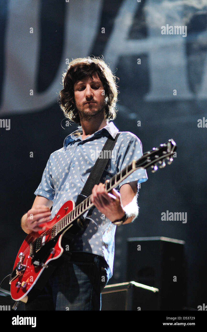 BARCELONA, Spanien - APR 9: Sr. Chinarro Band führt auf Jack Daniels Musik Day Festival am 9. April 2011 in Barcelona, Spanien. Stockfoto