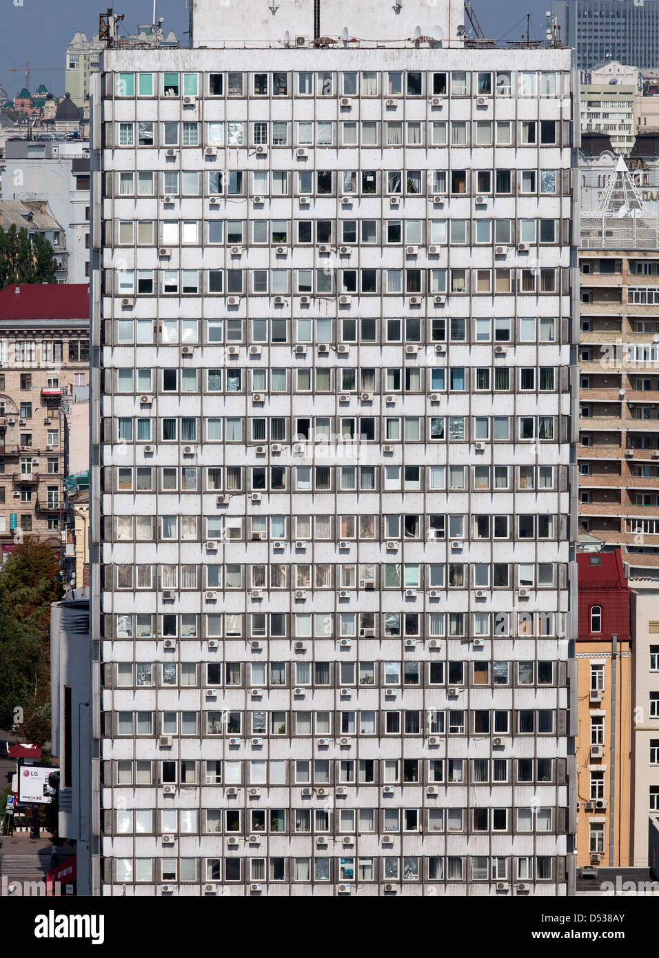 Kiew, Ukraine, AppartementHochhaus im Zentrum Stadt Stockfotografie