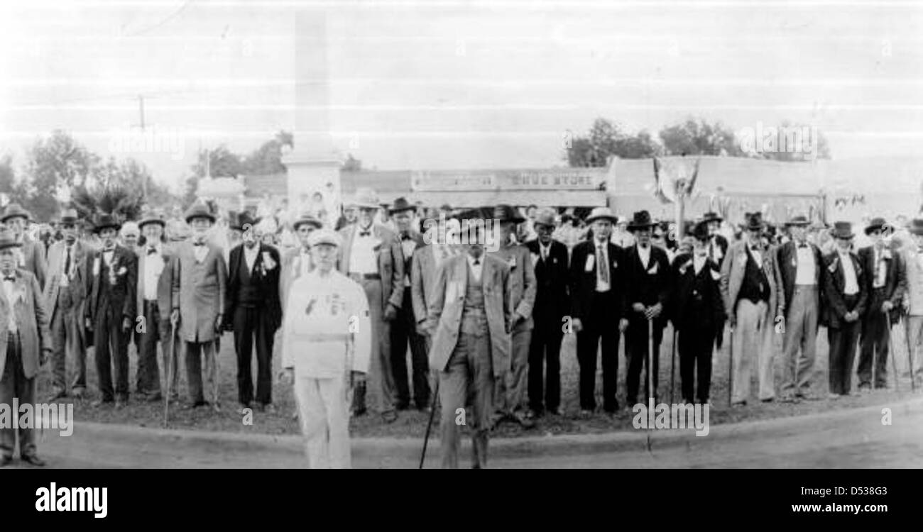 Die United Confederate Veterans versammeln sich zu einem Wiedersehen in Marianna, Florida, um ihren Dienst während des Bürgerkriegs zu feiern, einschließlich Veteranen der Schlacht von Franklin, Tennessee. Stockfoto