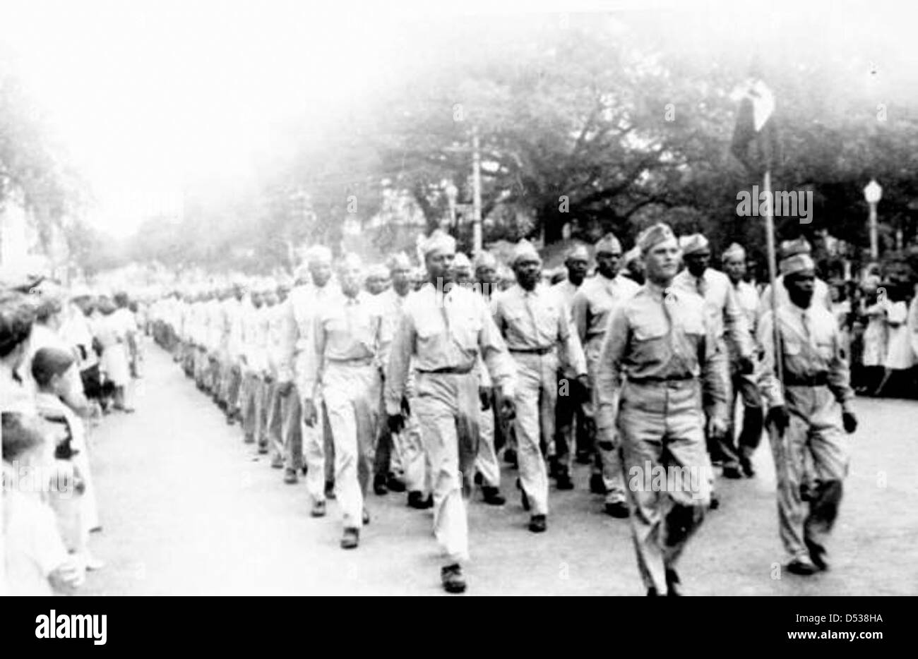 Afrikanische amerikanische Truppen marschieren in Gouverneur Millard Caldwell konstituierenden Parade: Tallahassee, Florida, USA. Stockfoto