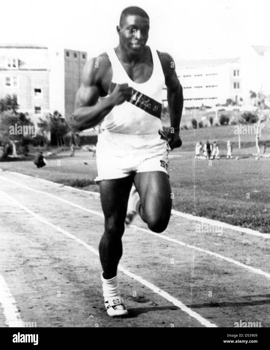FAMU Athlet Robert Hayes Praktiken läuft auf der Strecke: Tallahassee, Florida, USA Stockfoto