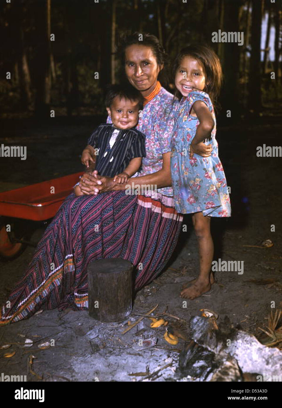 Seminole Mutter und Kinder: Brighton Reservierung, Florida Stockfoto