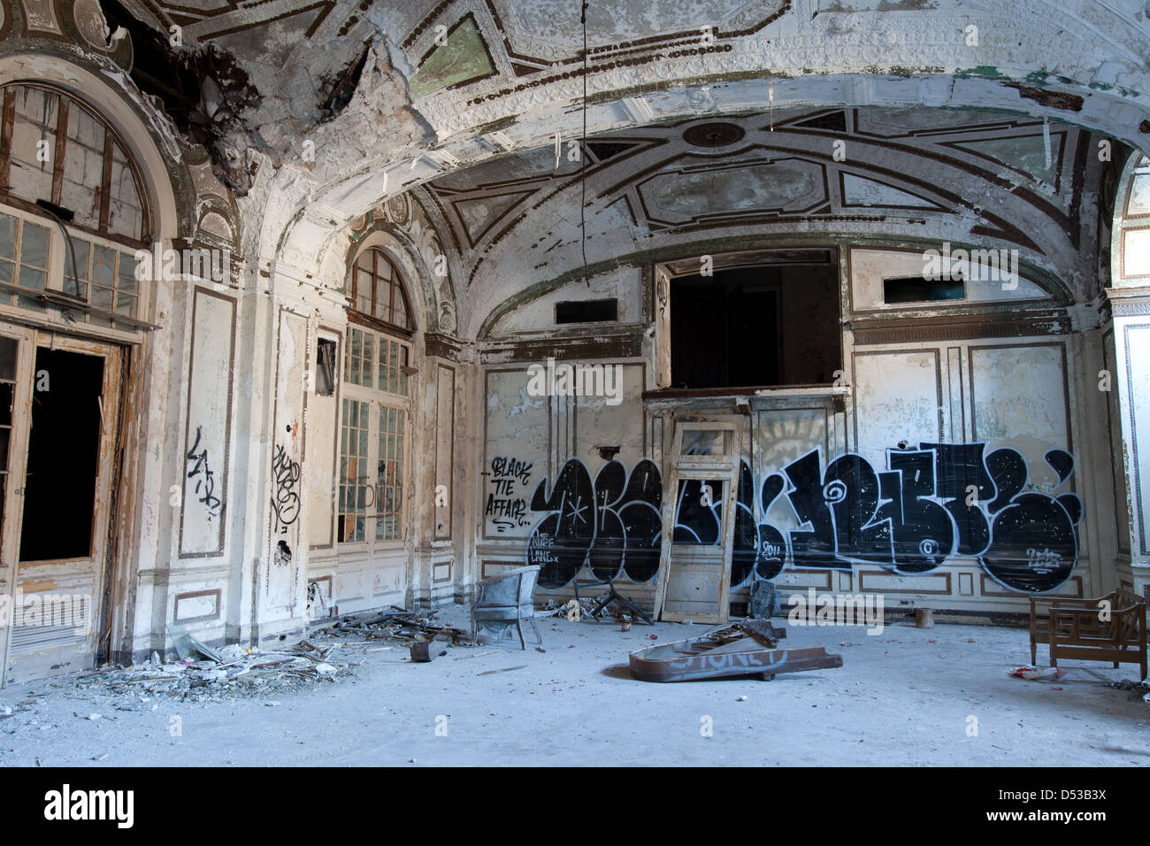 Verlassenen Lee Plaza Hotel in Detroit, Michigan Stockfoto