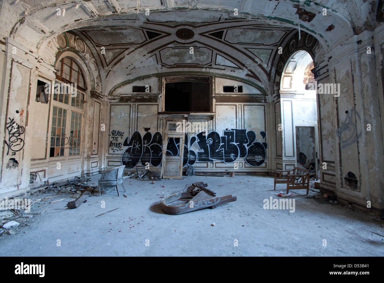 Verlassenen Lee Plaza Hotel in Detroit, Michigan Stockfoto