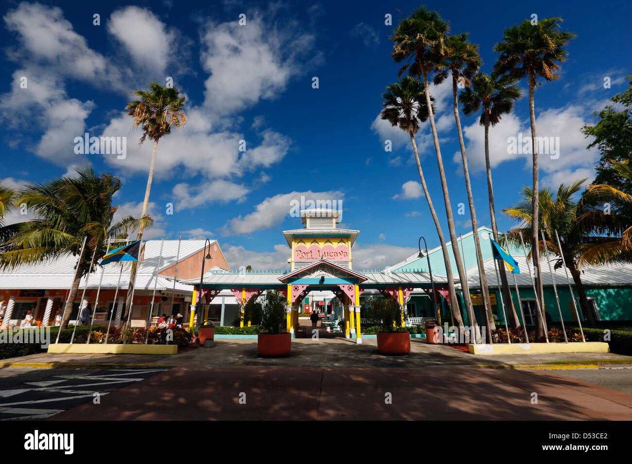 Port Lucaya Marketplace. Freeport - Bahamas Stockfoto