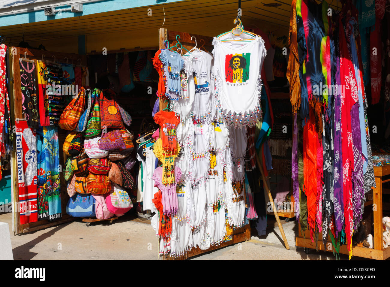 Stroh-Markt. Freeport - Bahamas Stockfoto