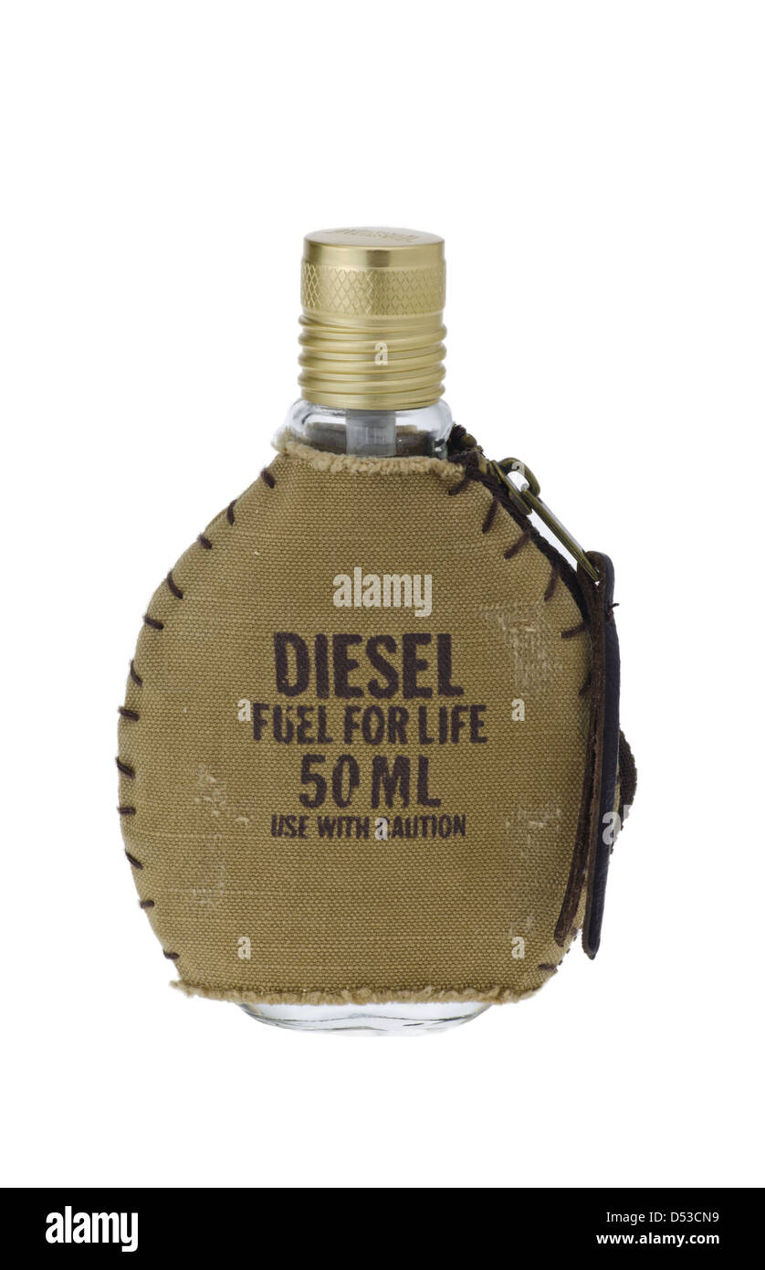Eine Flasche Diesel Aftershave. Stockfoto