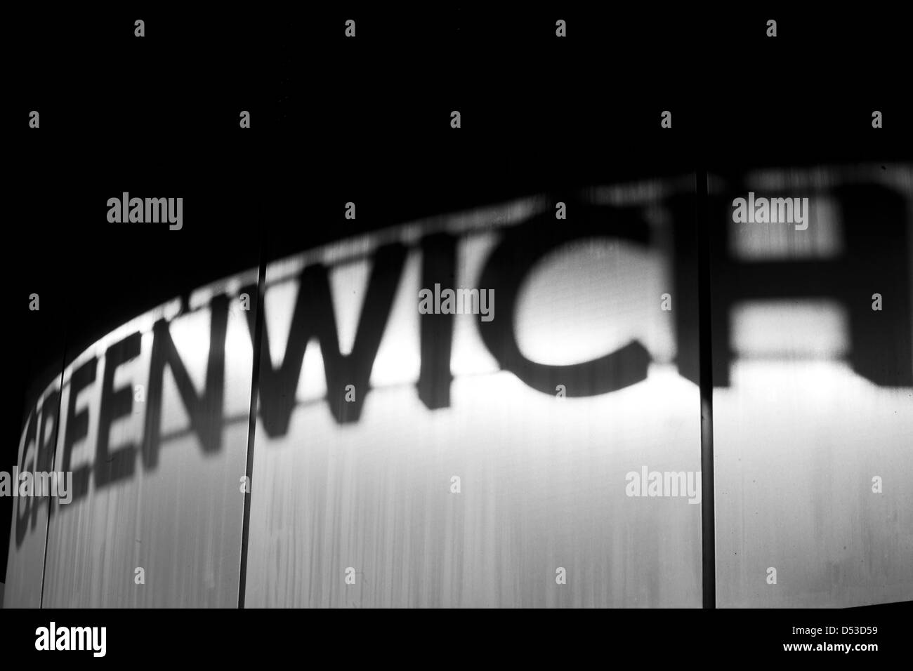 Reflexion von Greenwich, London, UK Stockfoto