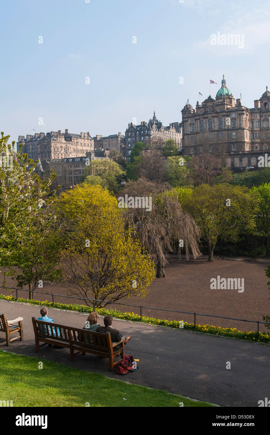 Edinburgh Princes street park Stockfoto