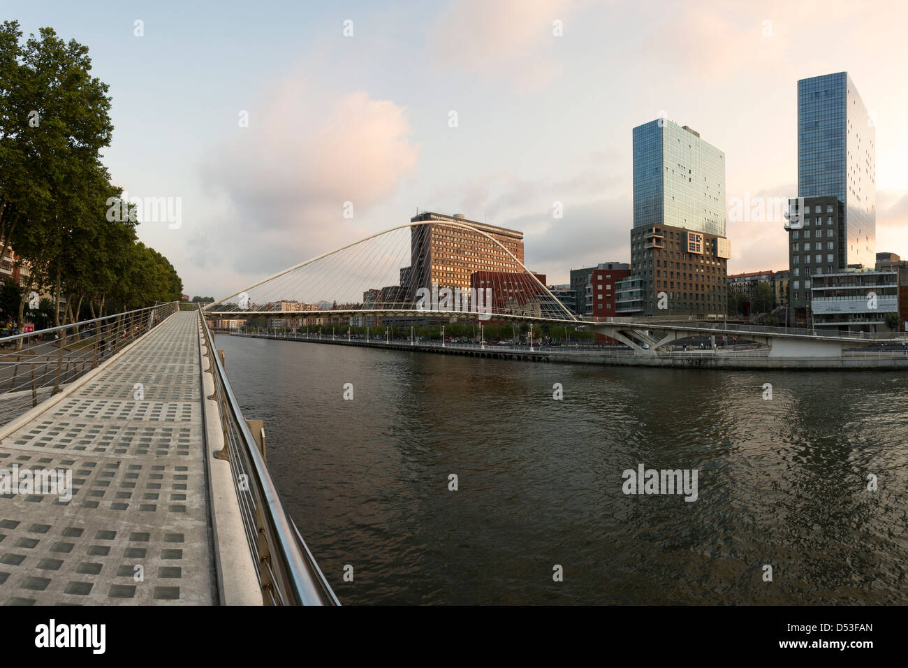 Fluss Nervion Bilbao Stockfoto