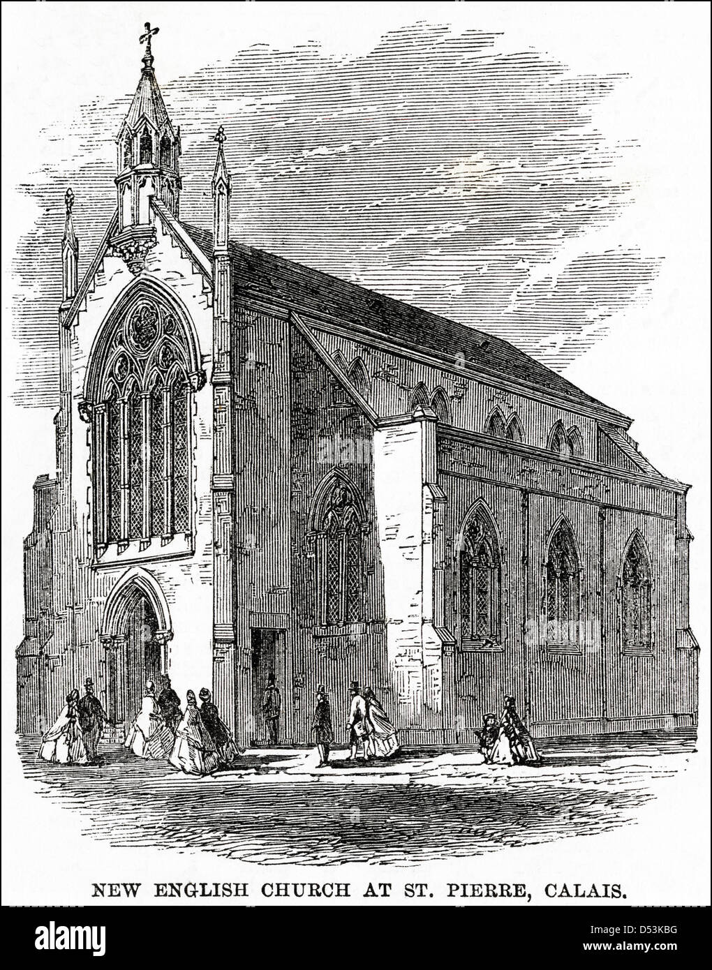 NEUE englische Kirche in ST PIERRE CALAIS Frankreich ca. 1862. Stockfoto