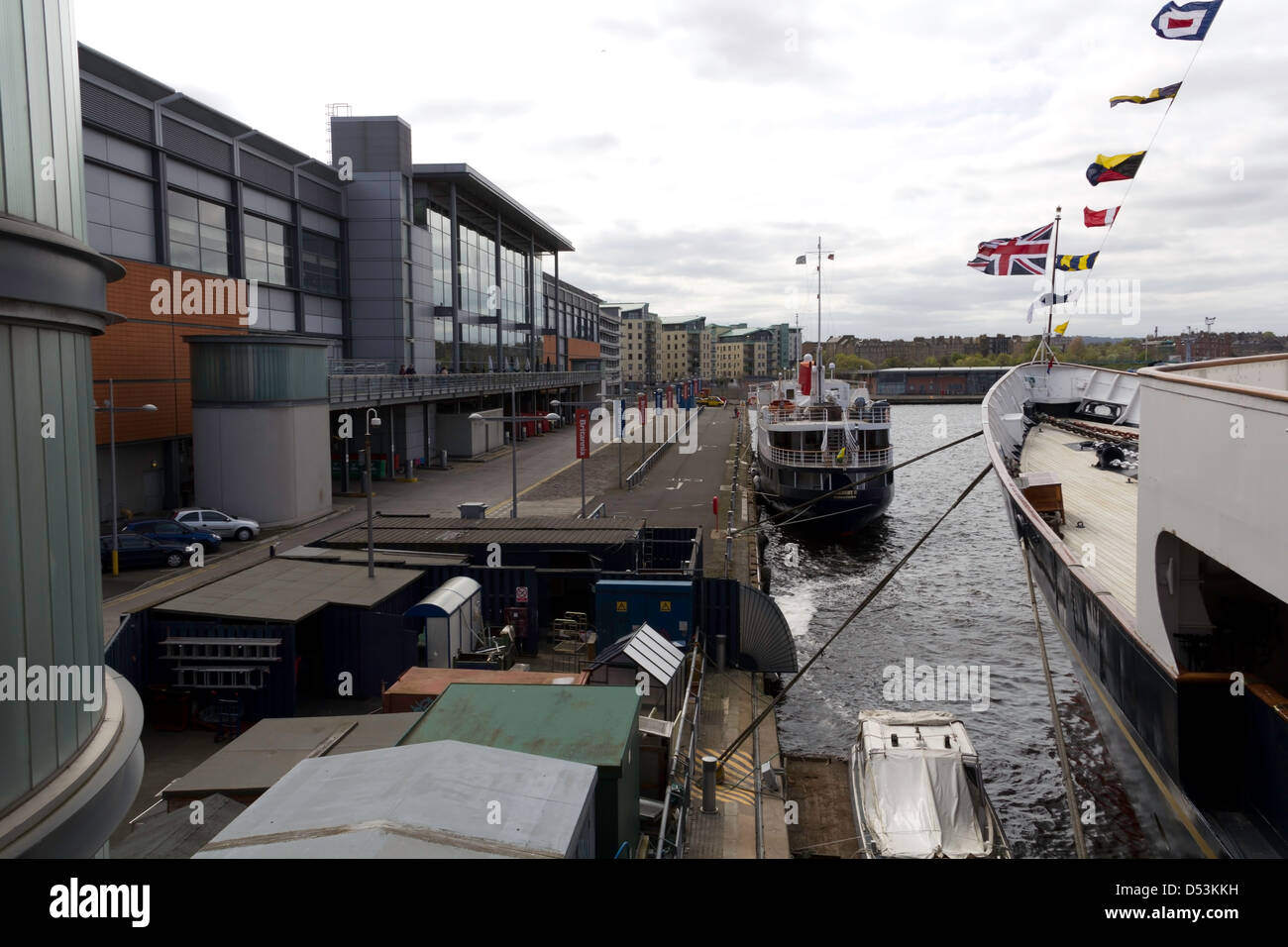 Der Pier in Leith, wo die königliche yacht, HMY Britannia festgemacht ist. Dies ist heute eine Touristenattraktion mit einem kontrollierten Eintrag. Stockfoto