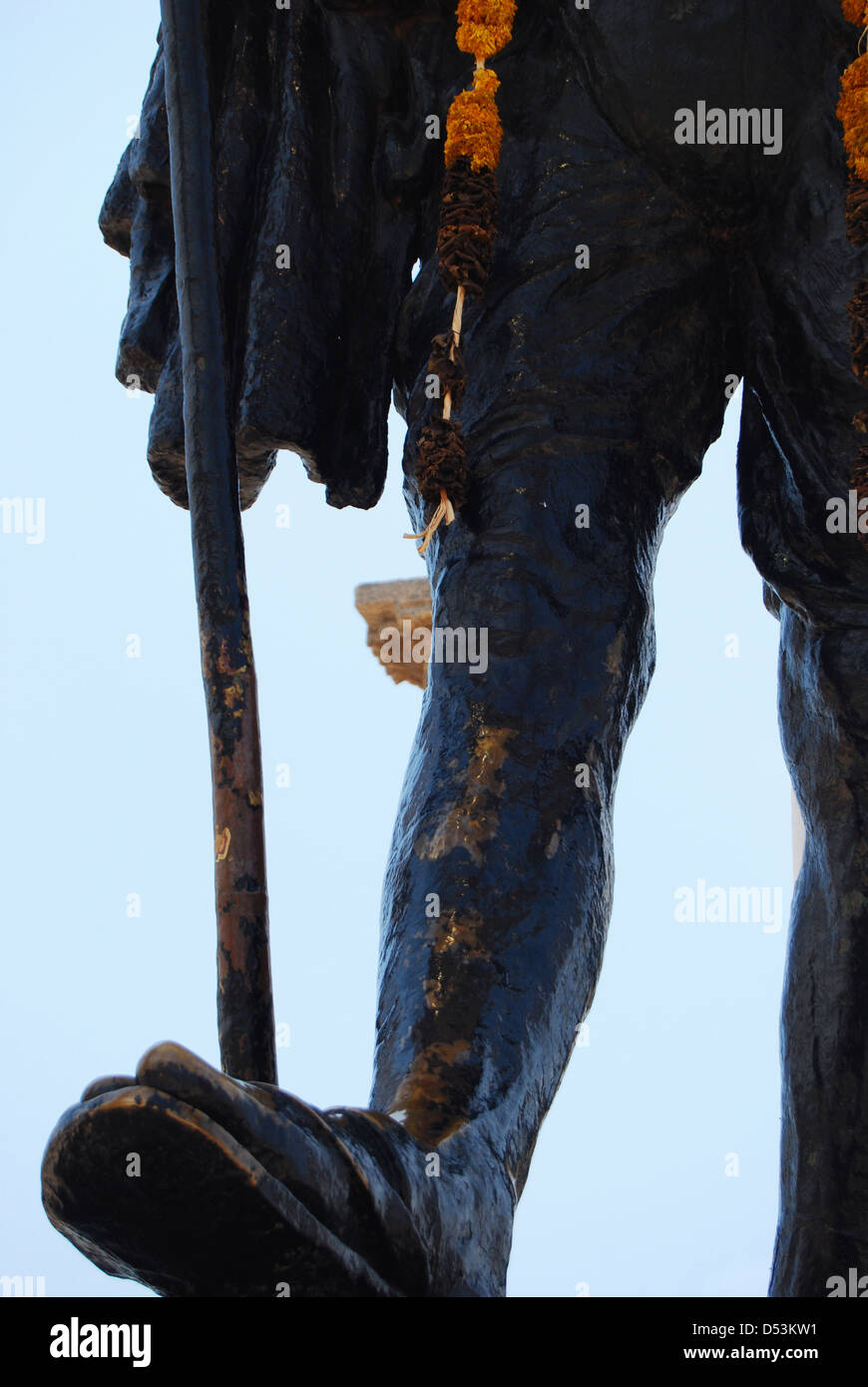 Detail der Statue von Mahatma Gandhi Pondicherry Puducherry Stockfoto