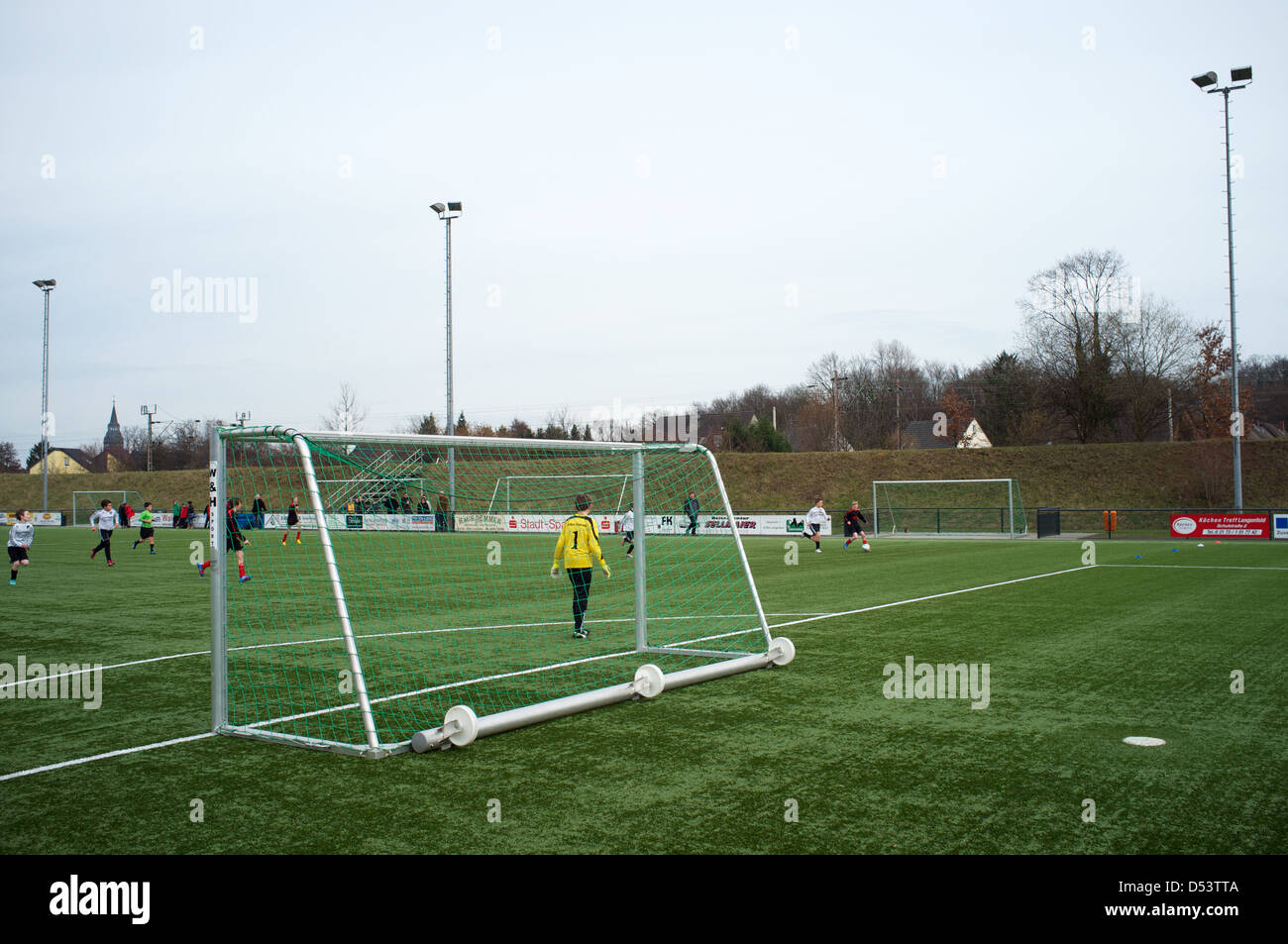 Jungen Fußball-match, Langenfeld, Nordrhein-Westfalen, Deutschland. Stockfoto