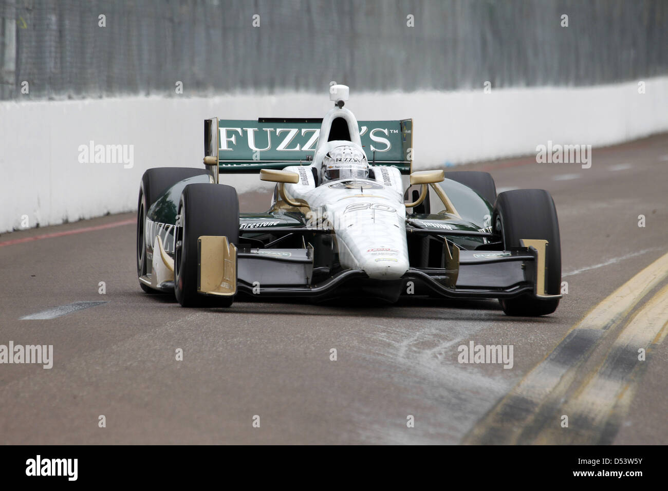 Saint Petersburg, Florida, SA. 23. März 2013. IndyCar-Runde 1, Straßen von St. Petersburg,St.Petersburg, FL, 22.-23. März 2013 ED CARPENTER, Ed Carpenter Racing (Bild Kredit: Kredit: Ron Bijlsma/ZUMAPRESS.com/Alamy Live-Nachrichten) Stockfoto