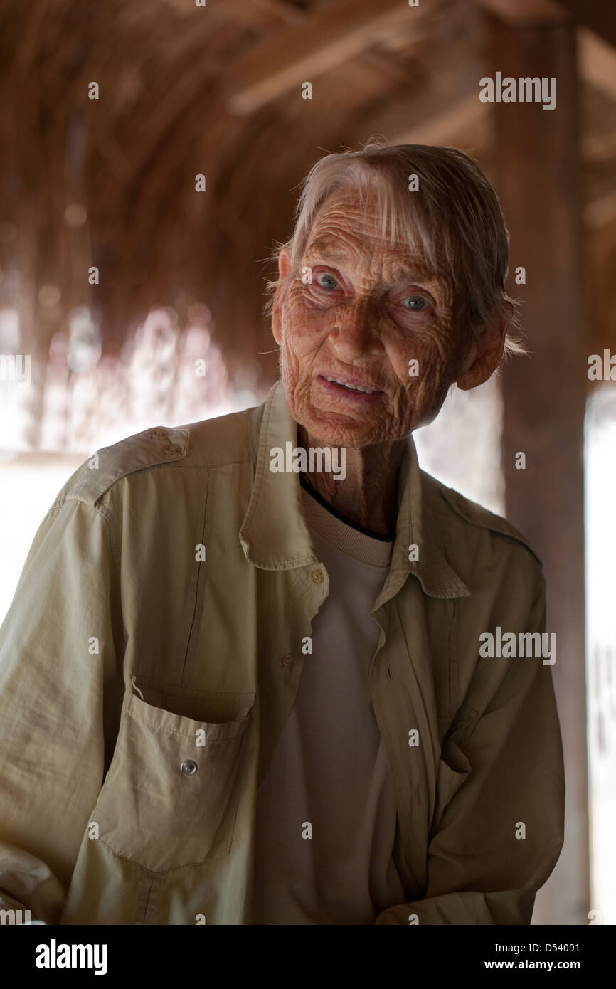 Diane McTurk. Visionär hinter Wildlife Karanambus Trust und Eco-Lodge für Besucher. Geboren 1932. Eine fünfte Generation Guyana. Stockfoto