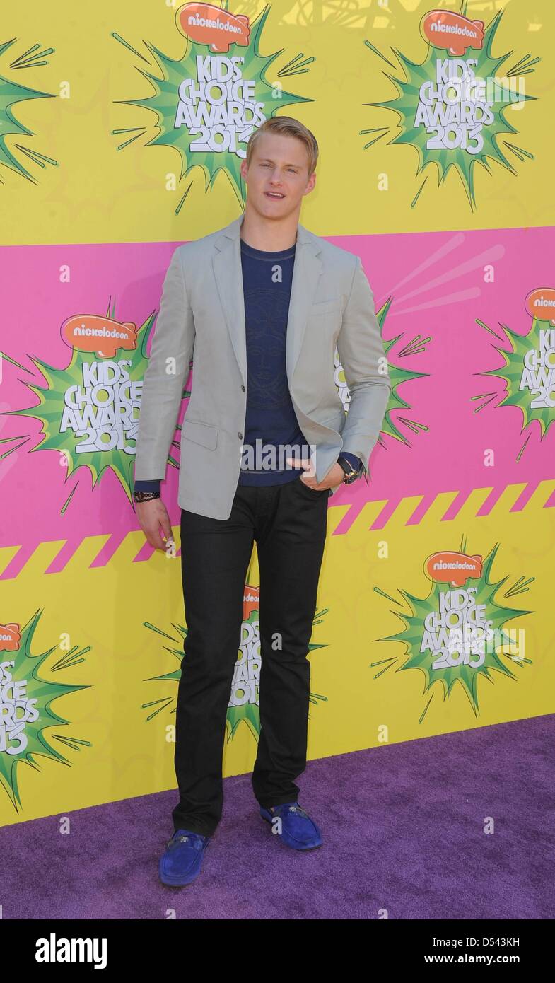 Kanadischer Schauspieler Alexander Ludwig kommt bei Nickelodeon 26. Annual Kids' Choice Awards am USC Galen Center in Los Angeles, USA, im 23. März 2013. Foto: Hubert Boesl Stockfoto