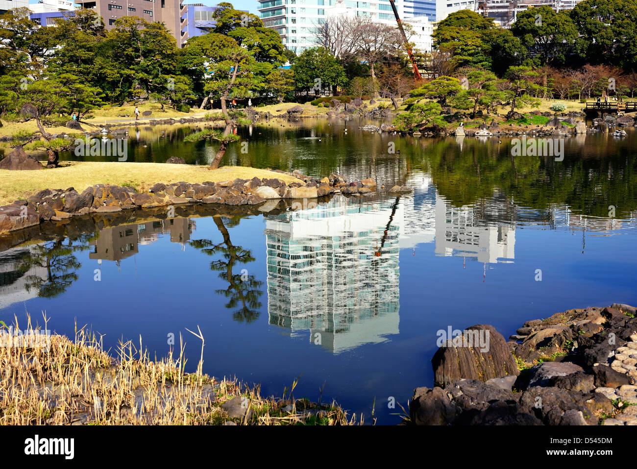 Kyu-Shiba-Rikyu-Garten Stockfoto