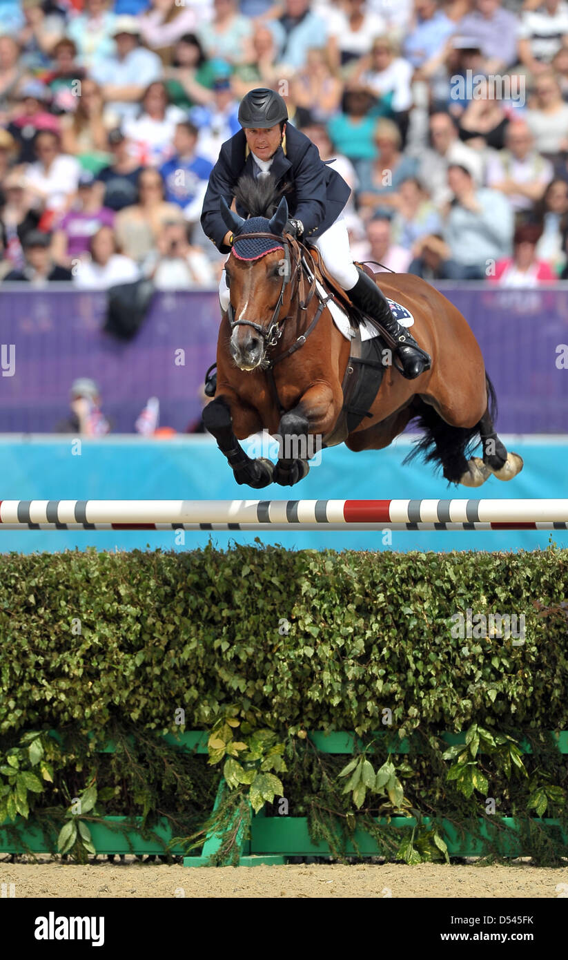 James Paterson-Robinson Reiten Lanosso (AUS, Australien). Team-Springreiten Stockfoto