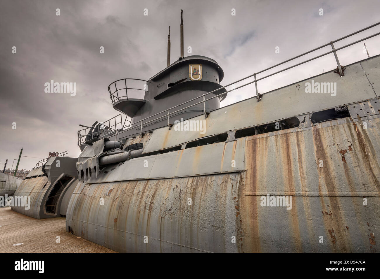 Merseytravel U-534-Ausstellung im Woodside Fährhafen in Birkenhead. Stockfoto