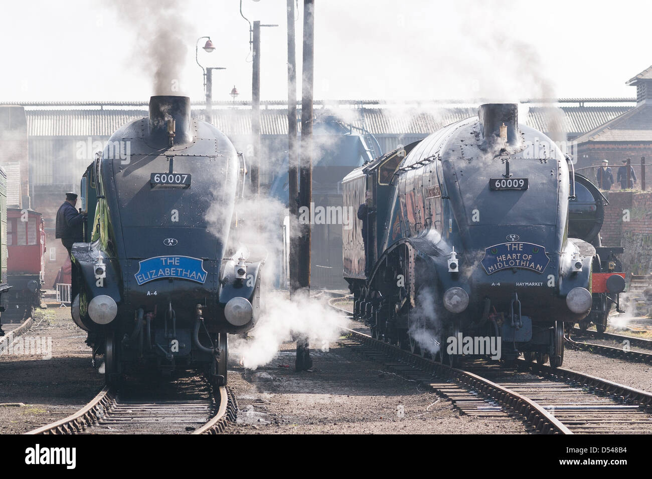 Dampflokomotiven Sie in Barrow Hill, Derbyshire, England Stockfoto