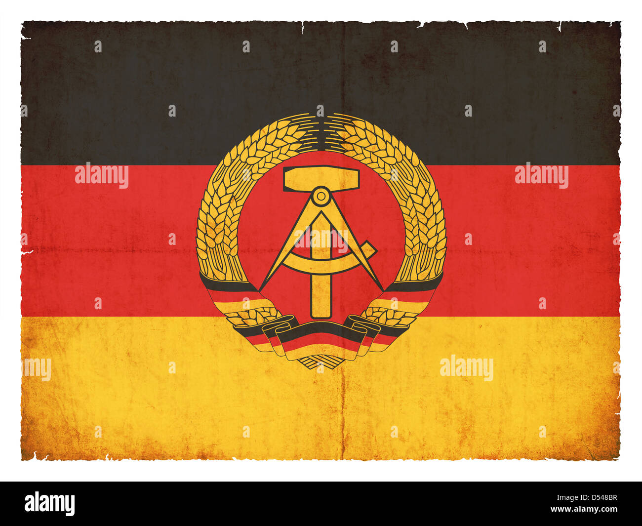 Staatsflagge der Deutschen Demokratischen Republik (DDR) erstellt im Grunge-Stil Stockfoto