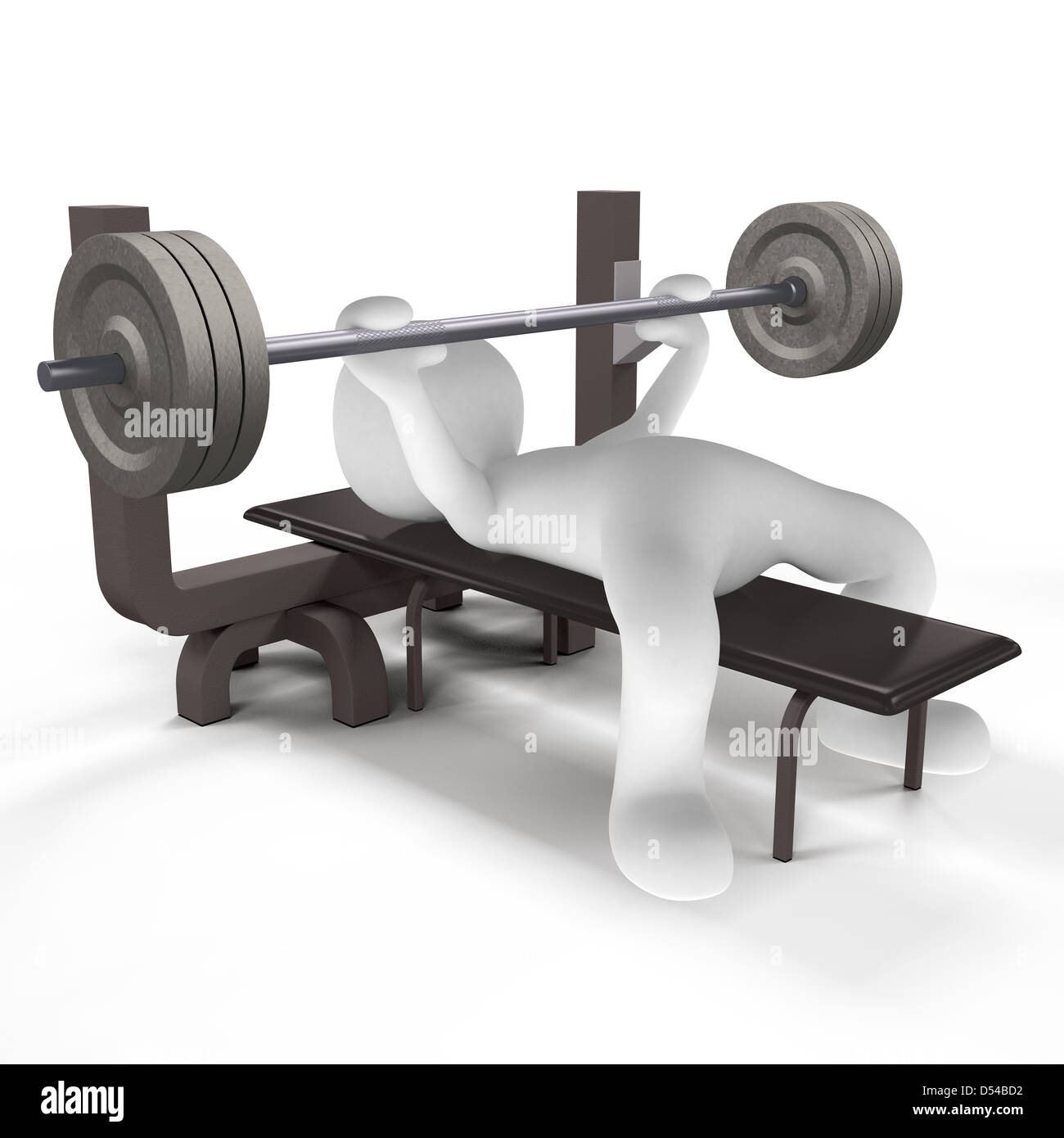 Muskeln, die Sie mit schwerem Gerät im Fitness-Studio trainieren Stockfoto