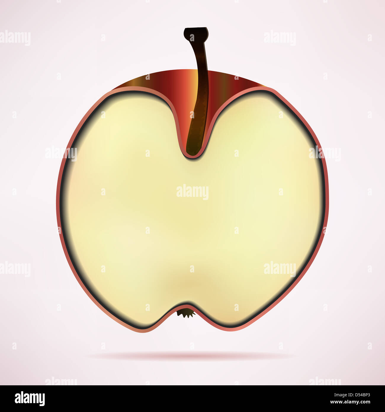 Querschnitt von rotem Apfel mit Textfreiraum Stockfoto