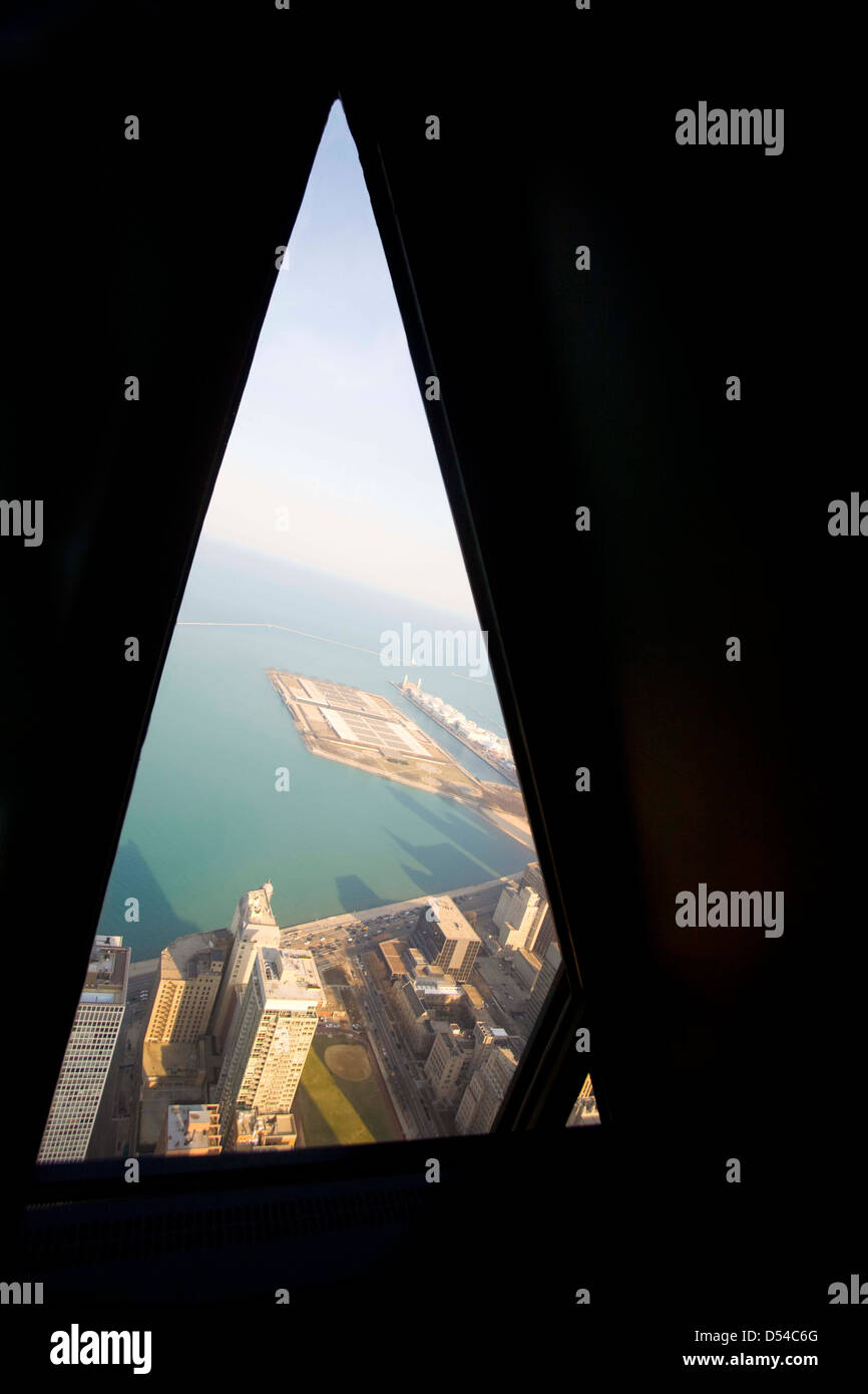 Chicago aus dem 94. Stockwerk des John Hancock Building, Chicago, Illinois Stockfoto