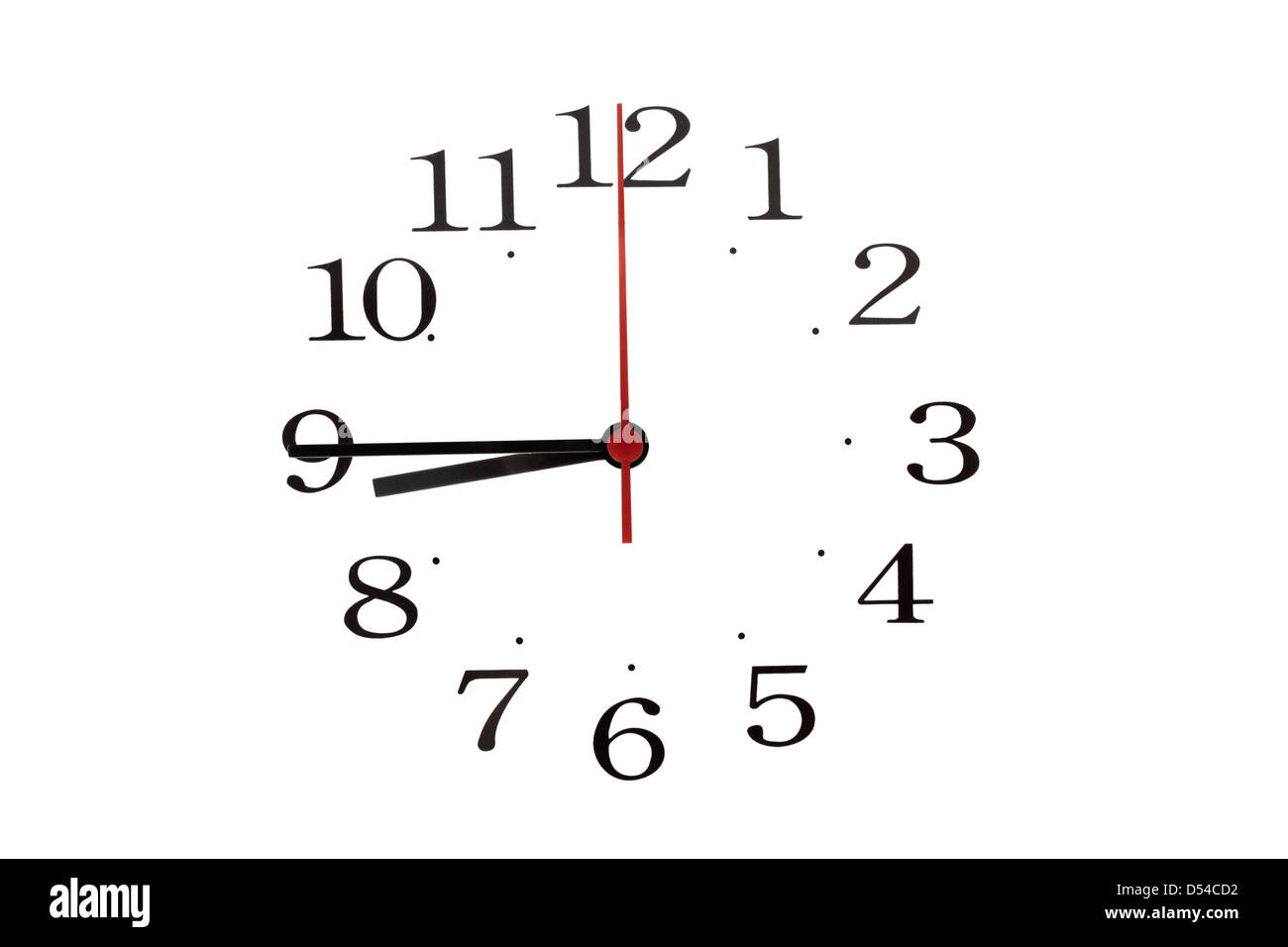 Einfache Uhr mit nur Hände und zahlen. 08:45 Stockfoto